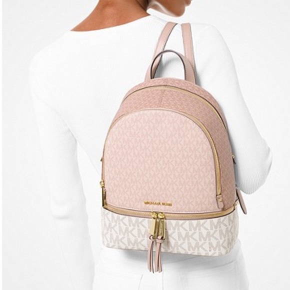 2pc Michael Kors MK backpack double zip phone wallet wristlet - Picture 9 of 9